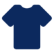 Zeichnung eines blauen T-Shirts